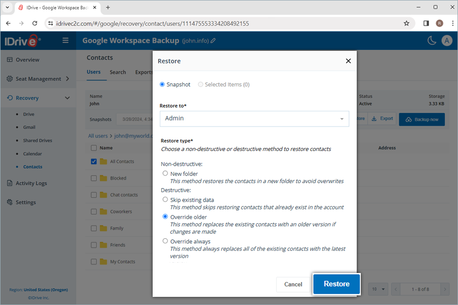  view client wise status