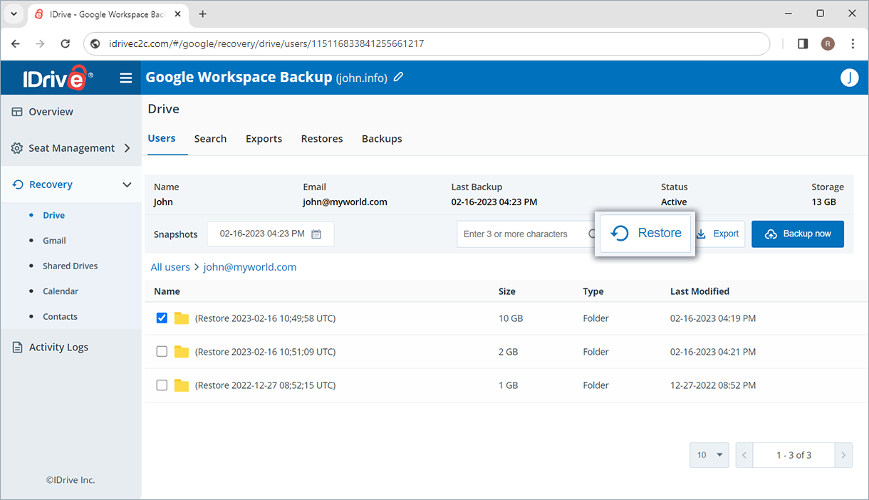 Managment console